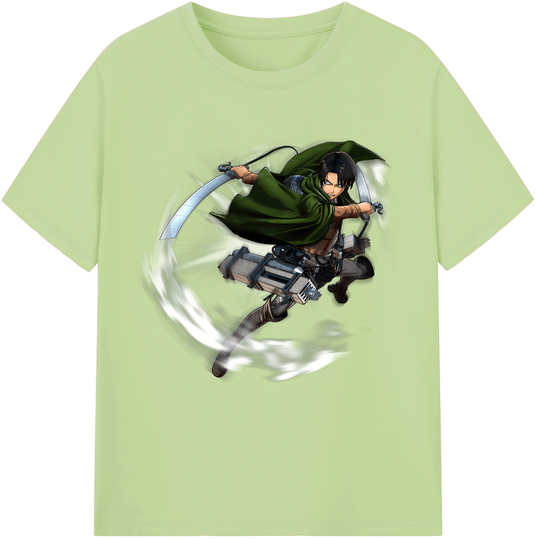 （画像用） 進撃の巨人 リヴァイ·アッカーマン Attack on Titan Levi Ackerman 綿100％半袖Tシャツ（フロントプリント）